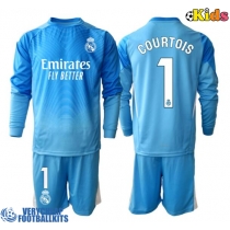 Real Madrid Thibaut Courtois #1 Goalkeeper Replica Home Minikit 2025-26 Long Sleeve (+ pants)